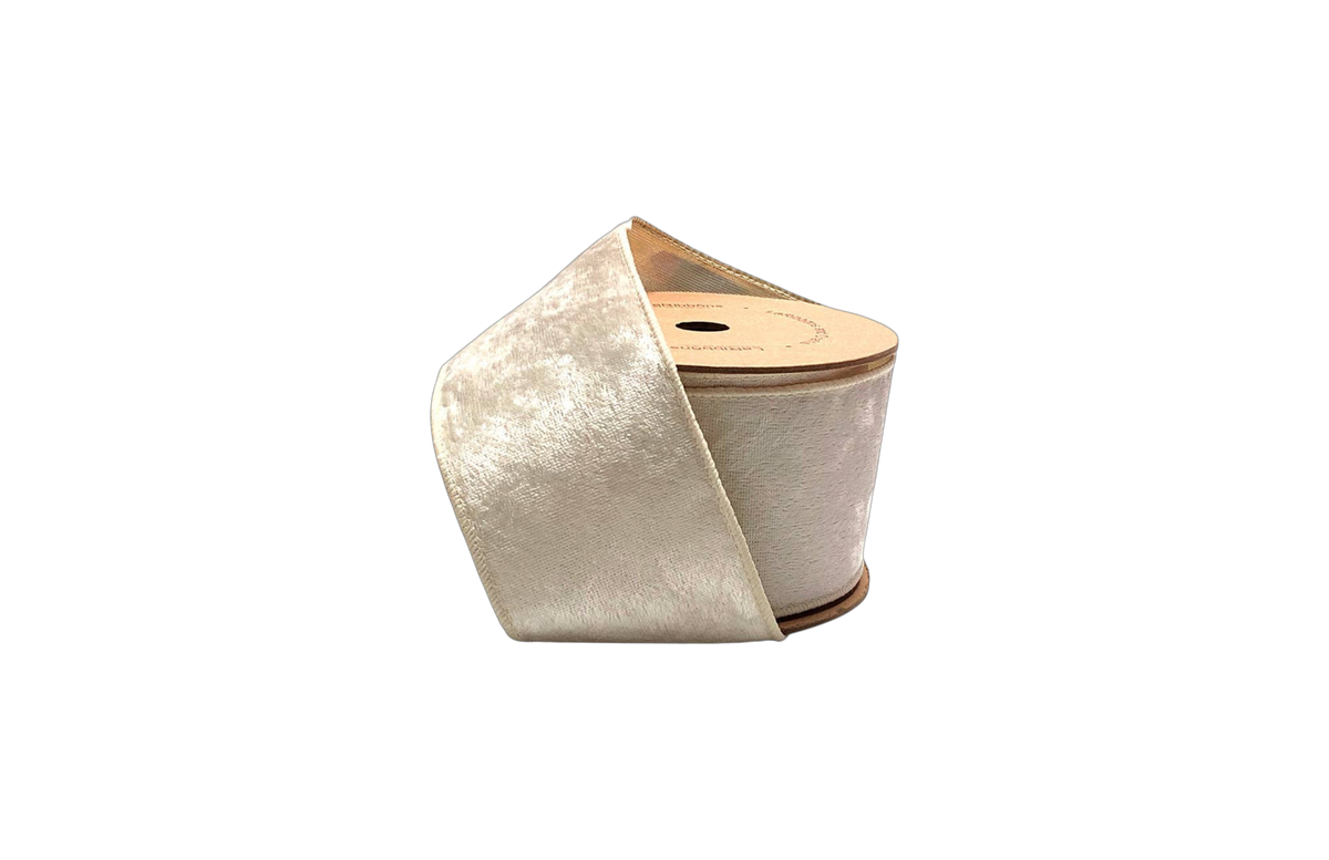 2 1/2" Velvet Gold/Ivory Ribbon