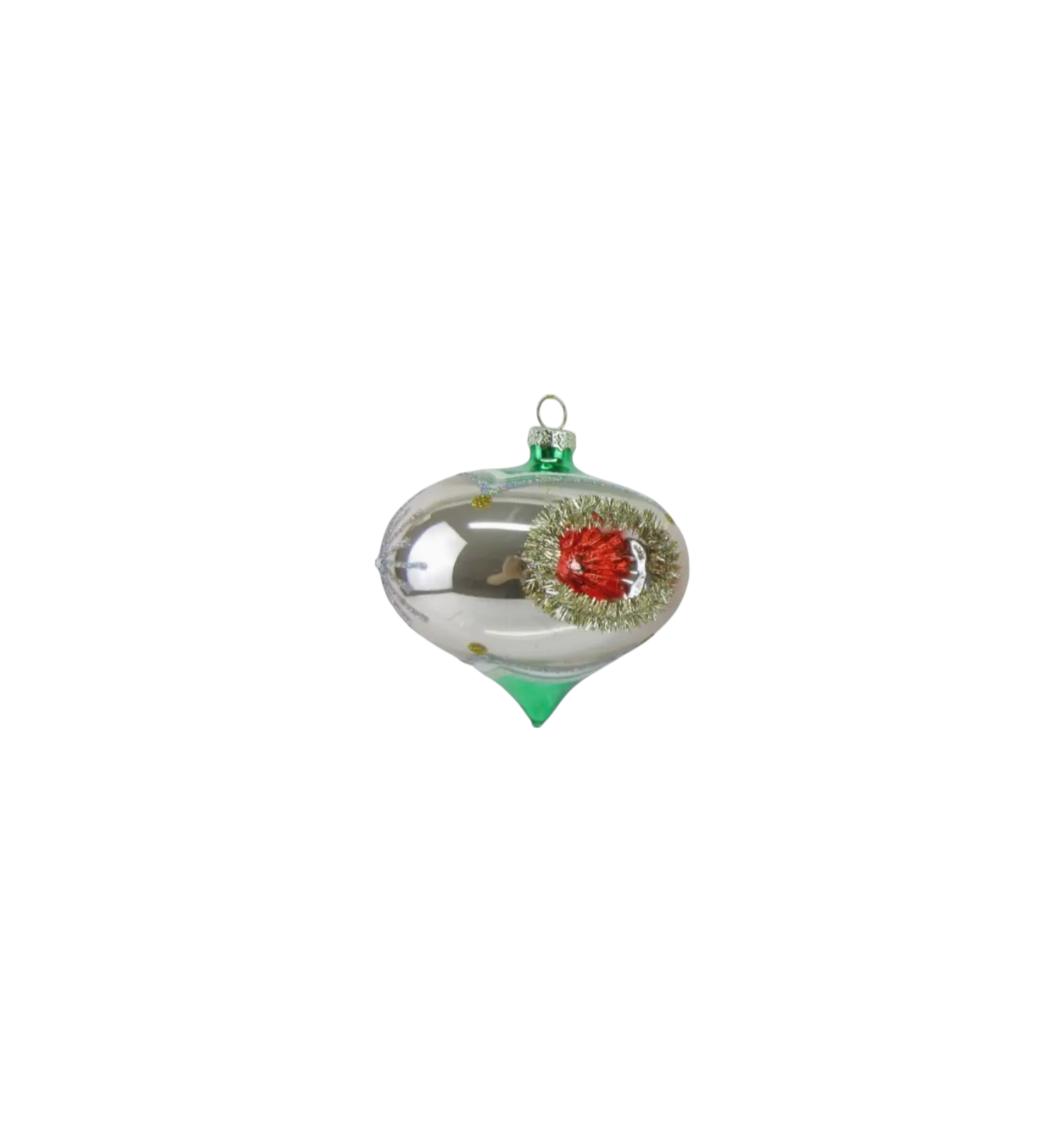 Green/Silver Vintage Orn - The Sandy Santa