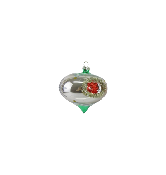 Green/Silver Vintage Orn - The Sandy Santa