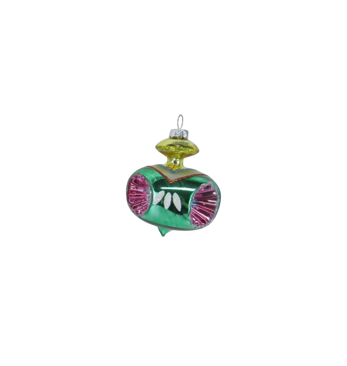 Green Vintage SpinTop Orn - The Sandy Santa