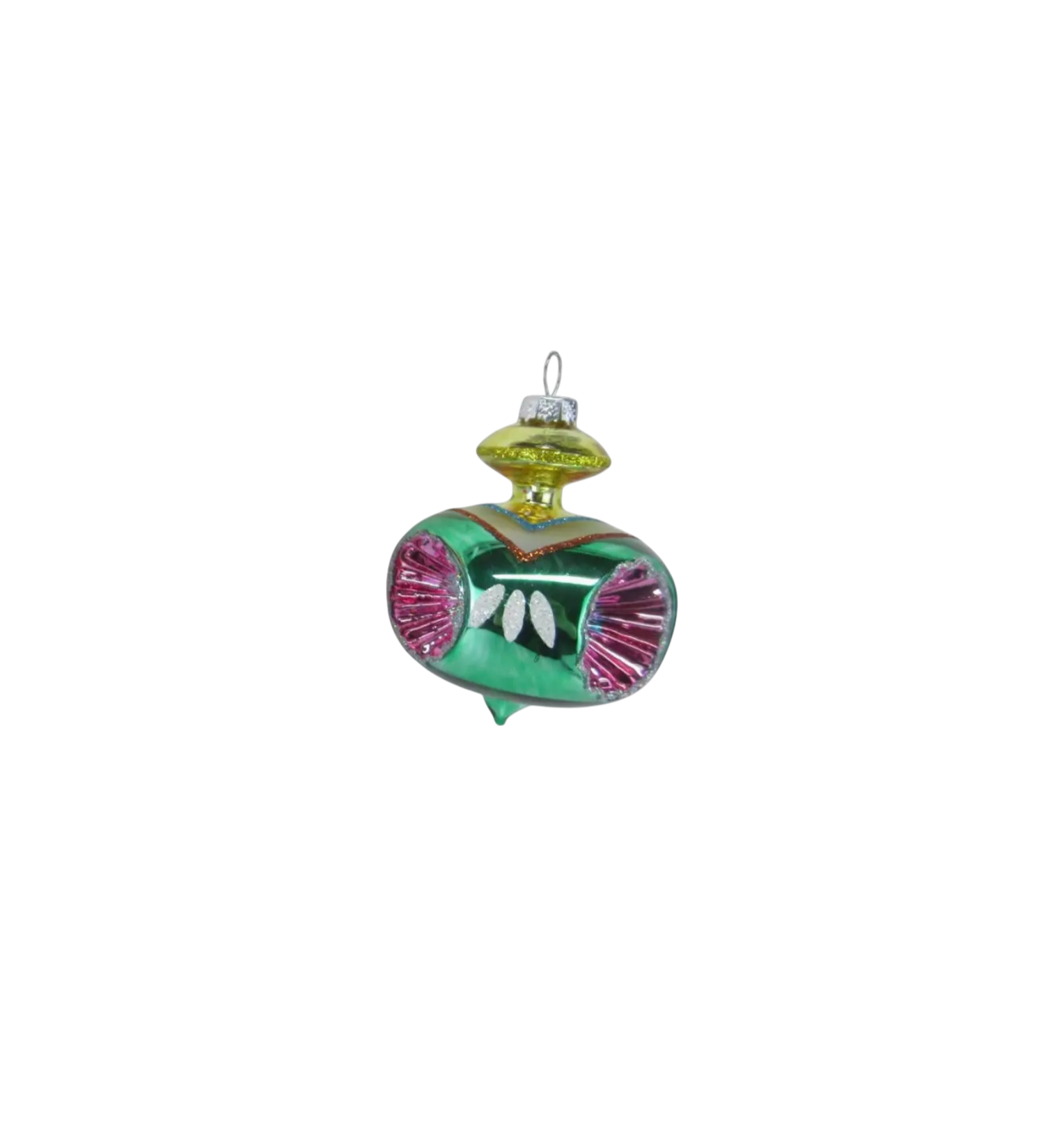 Green Vintage SpinTop Orn - The Sandy Santa