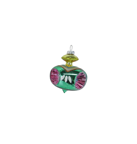 Green Vintage SpinTop Orn - The Sandy Santa