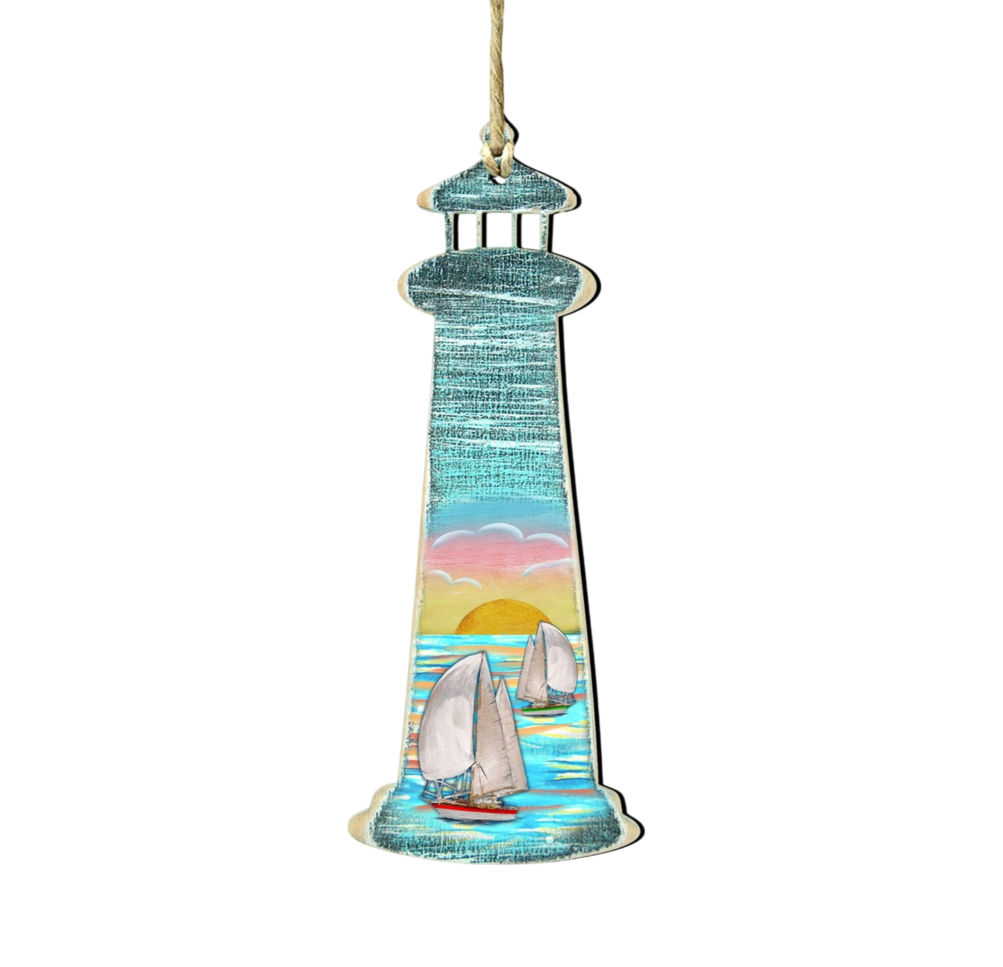 Light House Wooden Ornament - The Sandy Santa