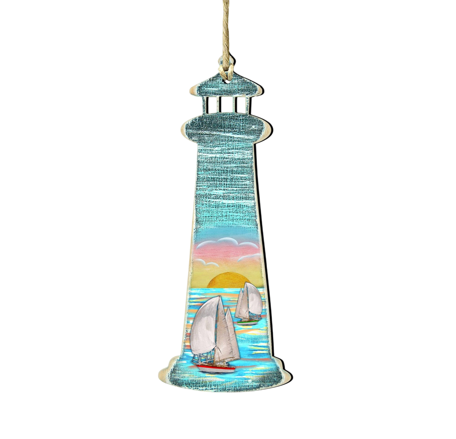 Light House Wooden Ornament - The Sandy Santa