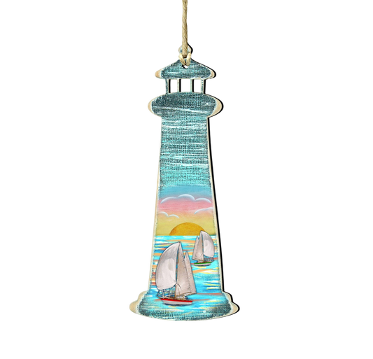 Light House Wooden Ornament - The Sandy Santa