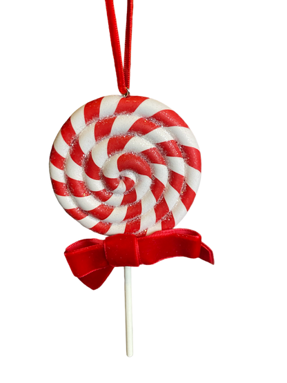 Peppermint Stripe Lollipop Ornament - The Sandy Santa