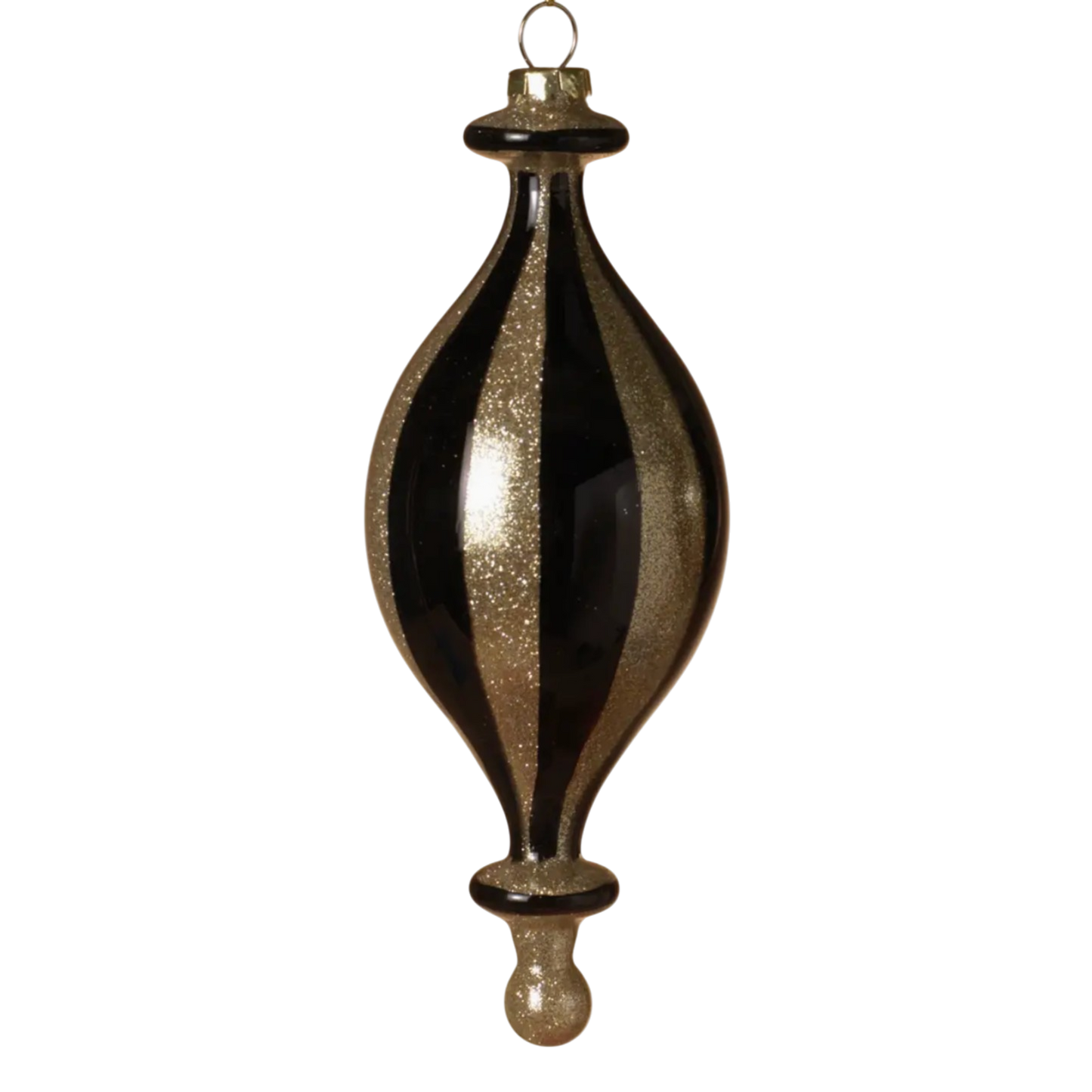 Black & Gold Glass Finial