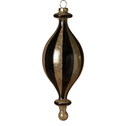 Black & Gold Glass Finial