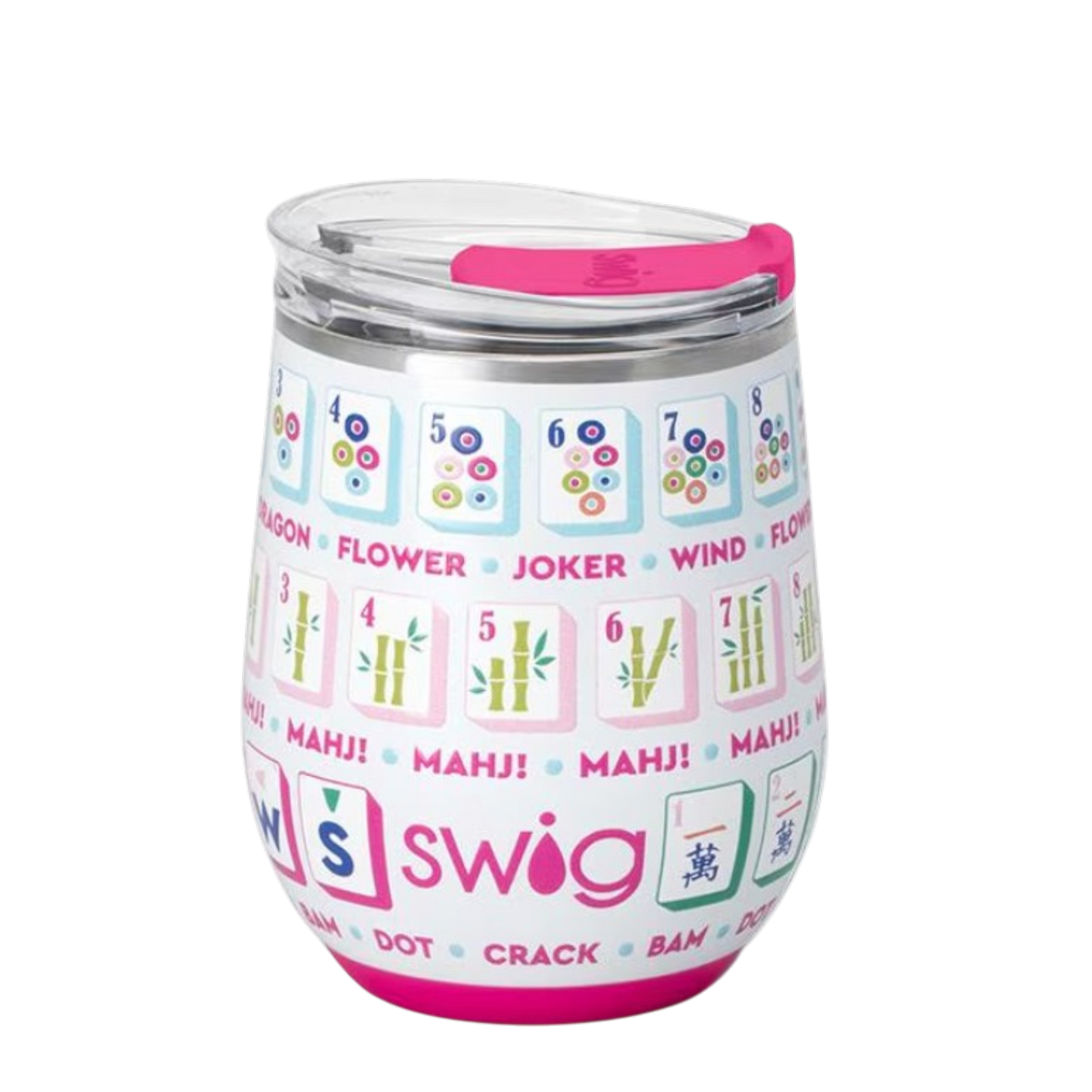 Mahjong Stemless Wine Cup 12oz