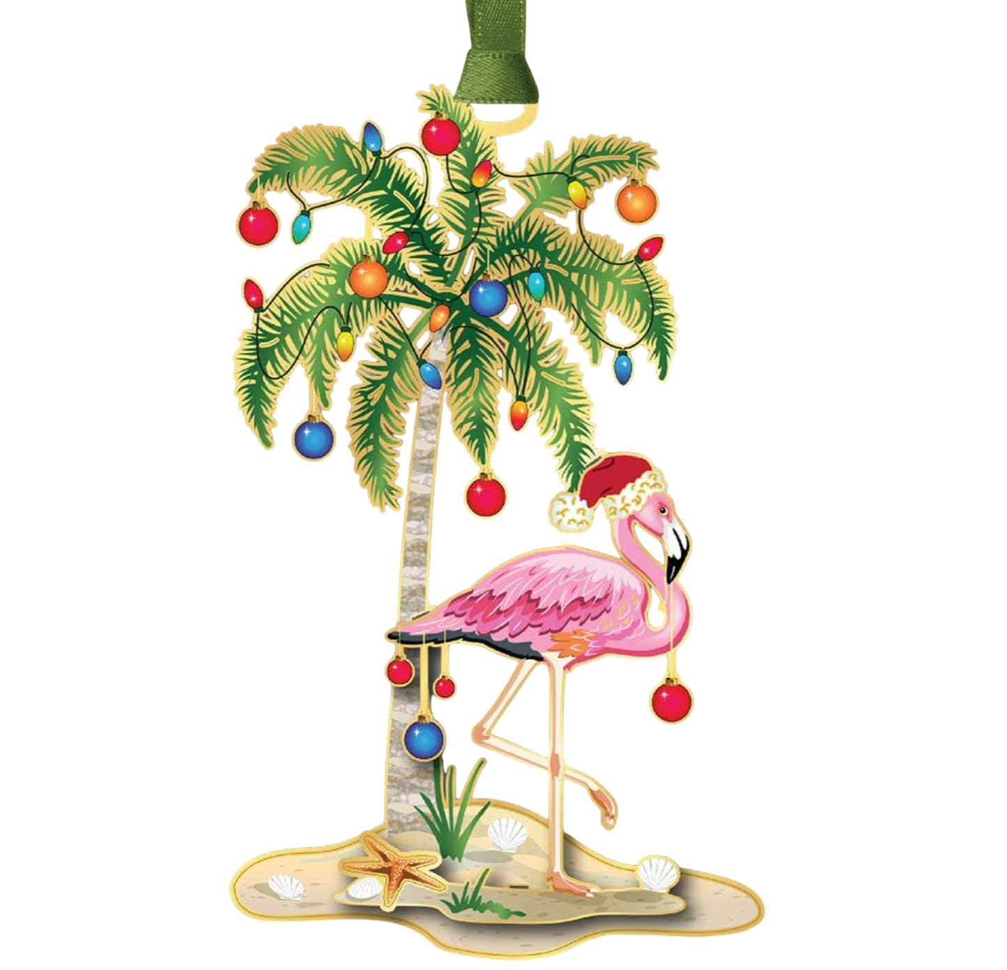 Festive Flamingo - The Sandy Santa