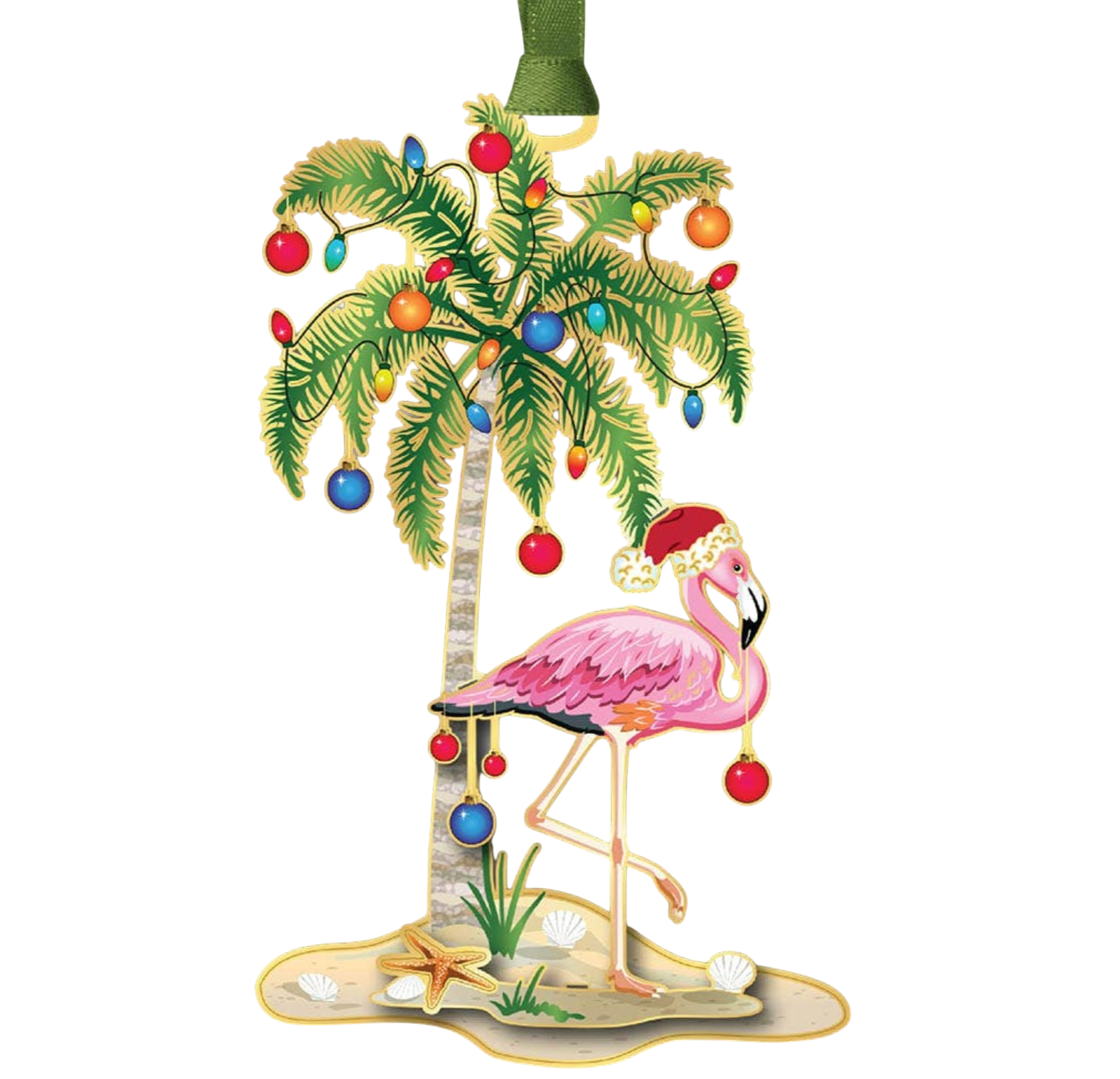 Festive Flamingo - The Sandy Santa