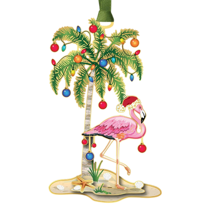 Festive Flamingo - The Sandy Santa