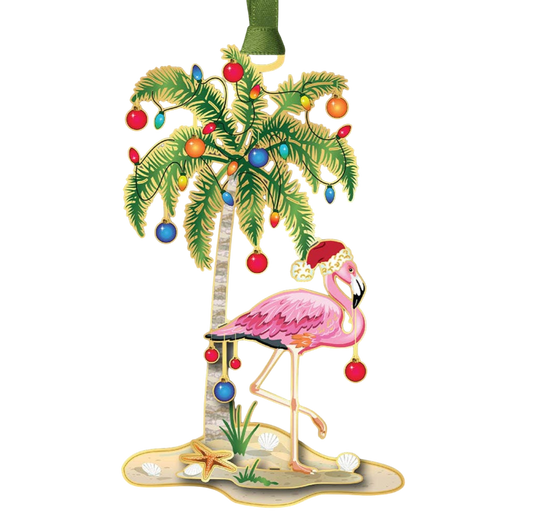 Festive Flamingo - The Sandy Santa