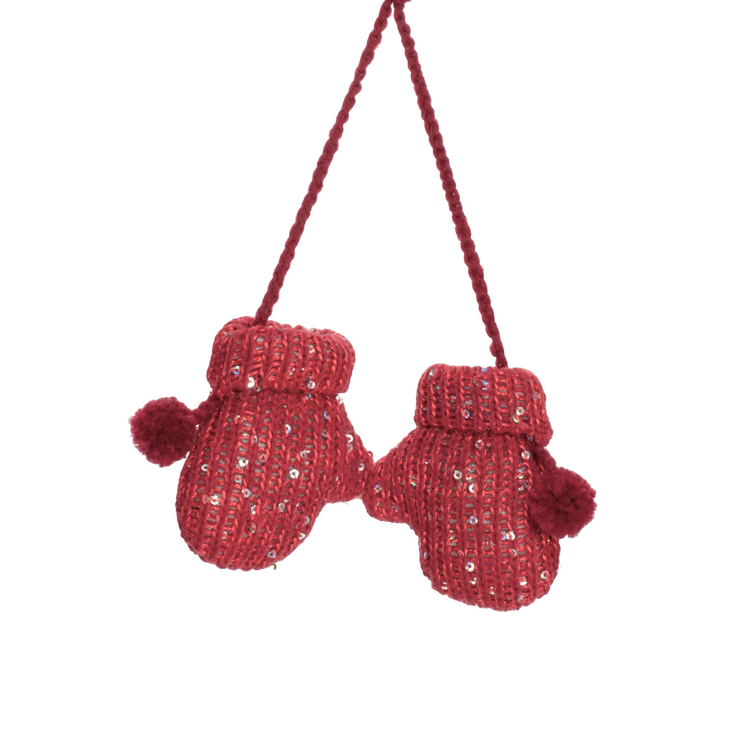 Red Hanging Glove Ornament - The Sandy Santa