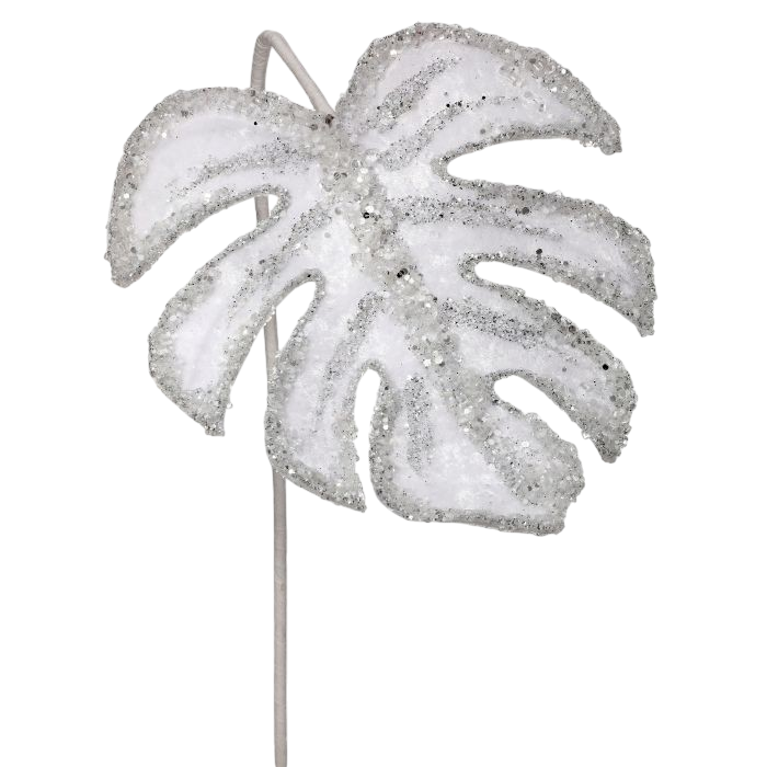 Ice Winter Monstera Leaf Stem - The Sandy Santa