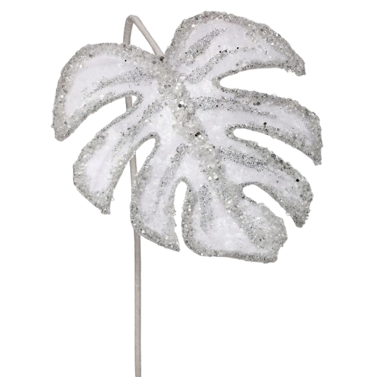 Ice Winter Monstera Leaf Stem - The Sandy Santa