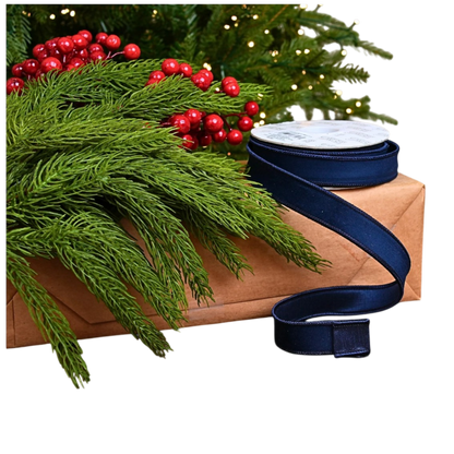 Navy Velvet Ribbon - The Sandy Santa