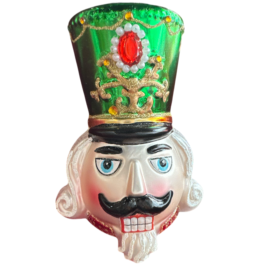 7.5" Nutcracker w/green hat - The Sandy Santa
