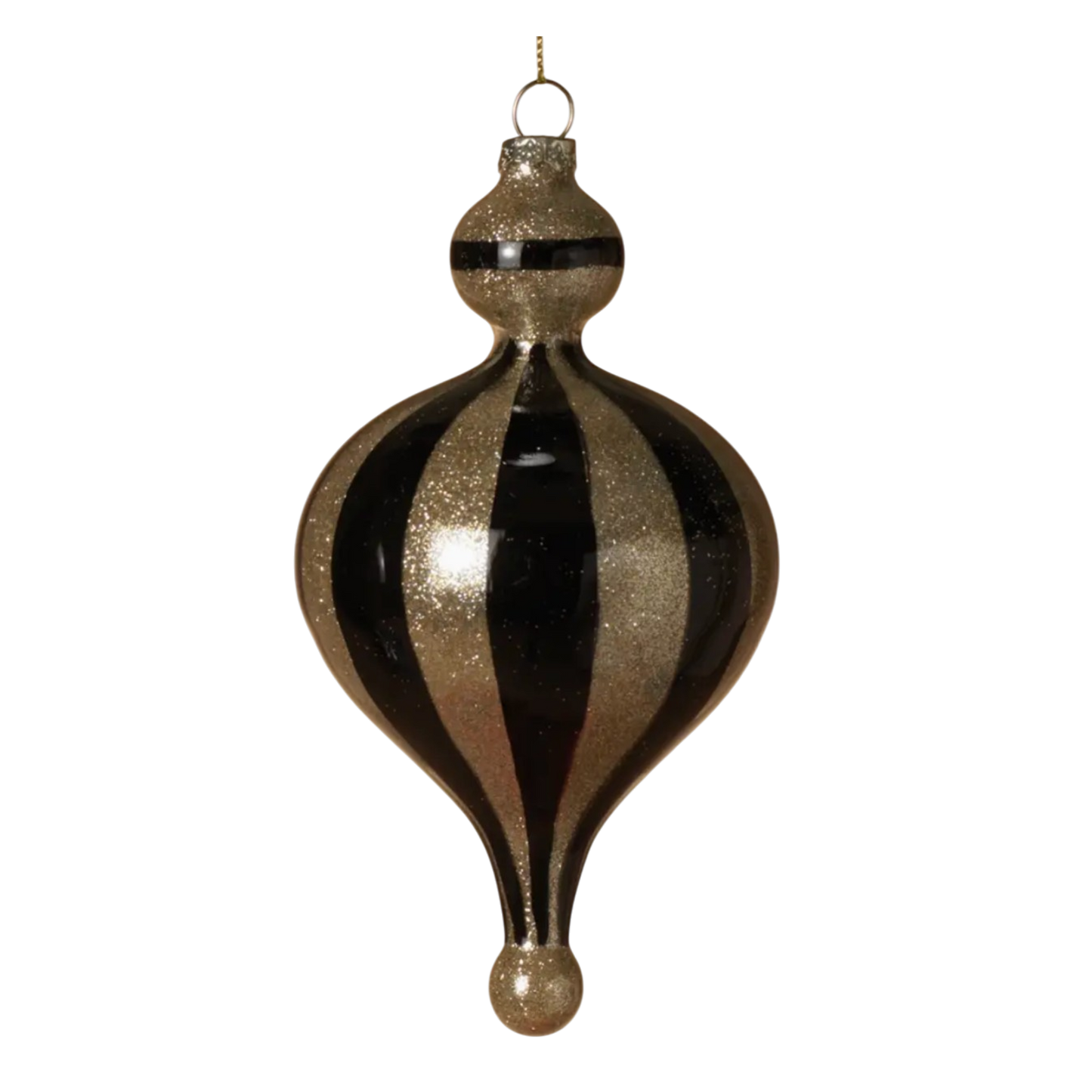Black & Gold Glass Finial