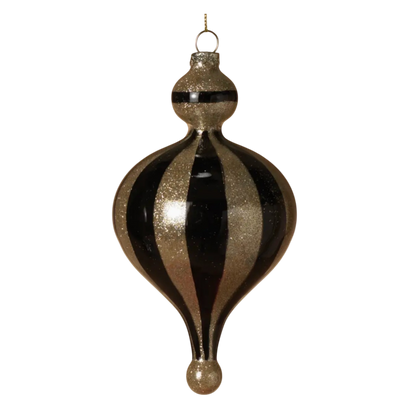 Black & Gold Glass Finial