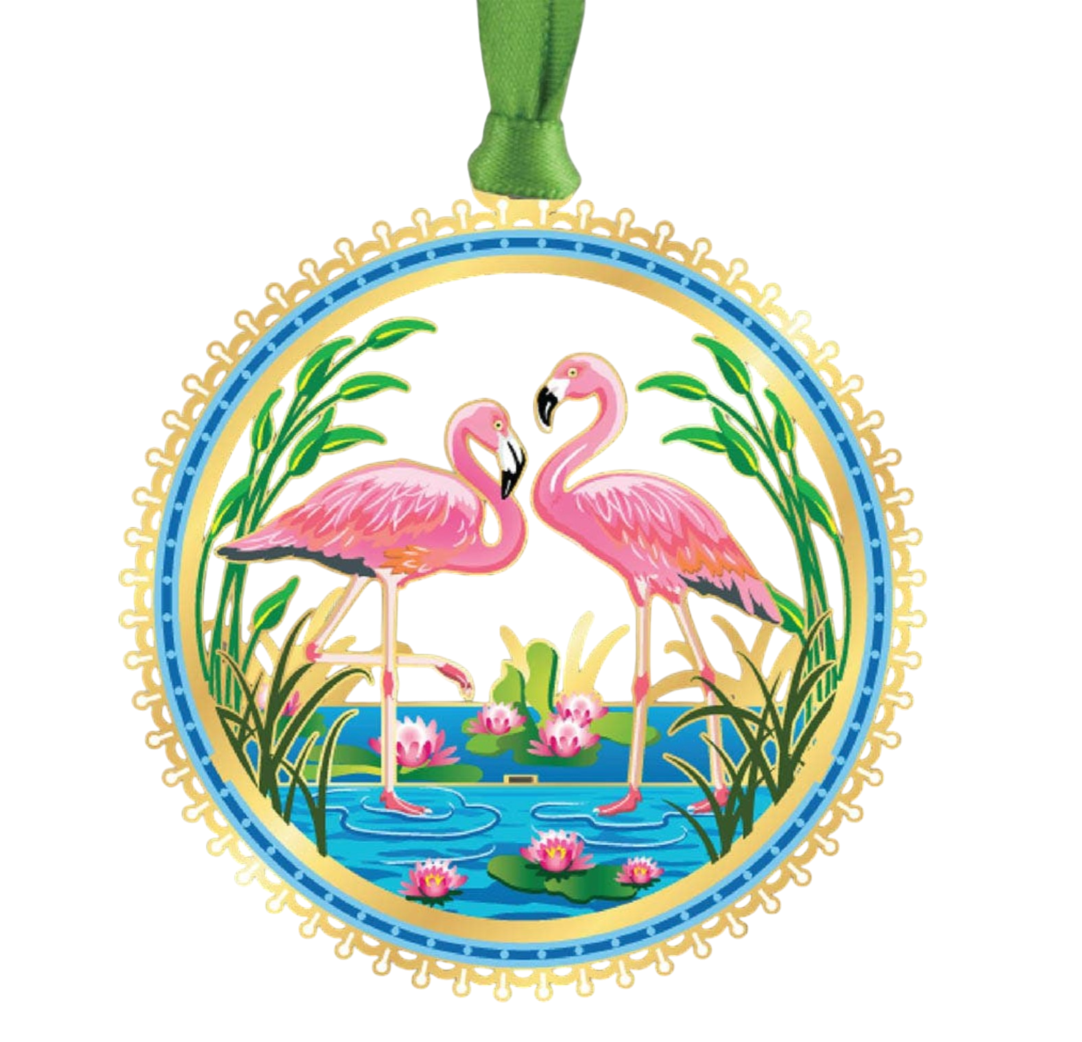 Pink Flamingo Scape - The Sandy Santa