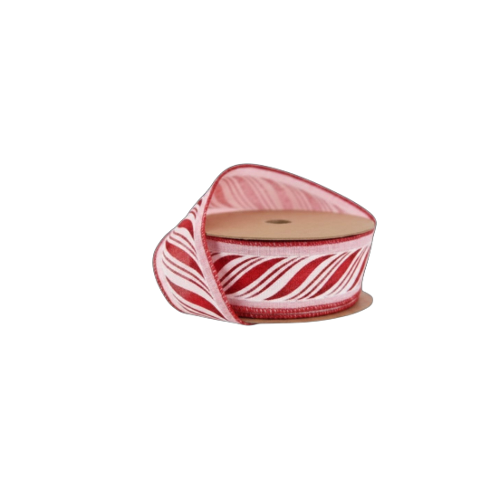 Pink and Red Peppermint Ribbon - The Sandy Santa