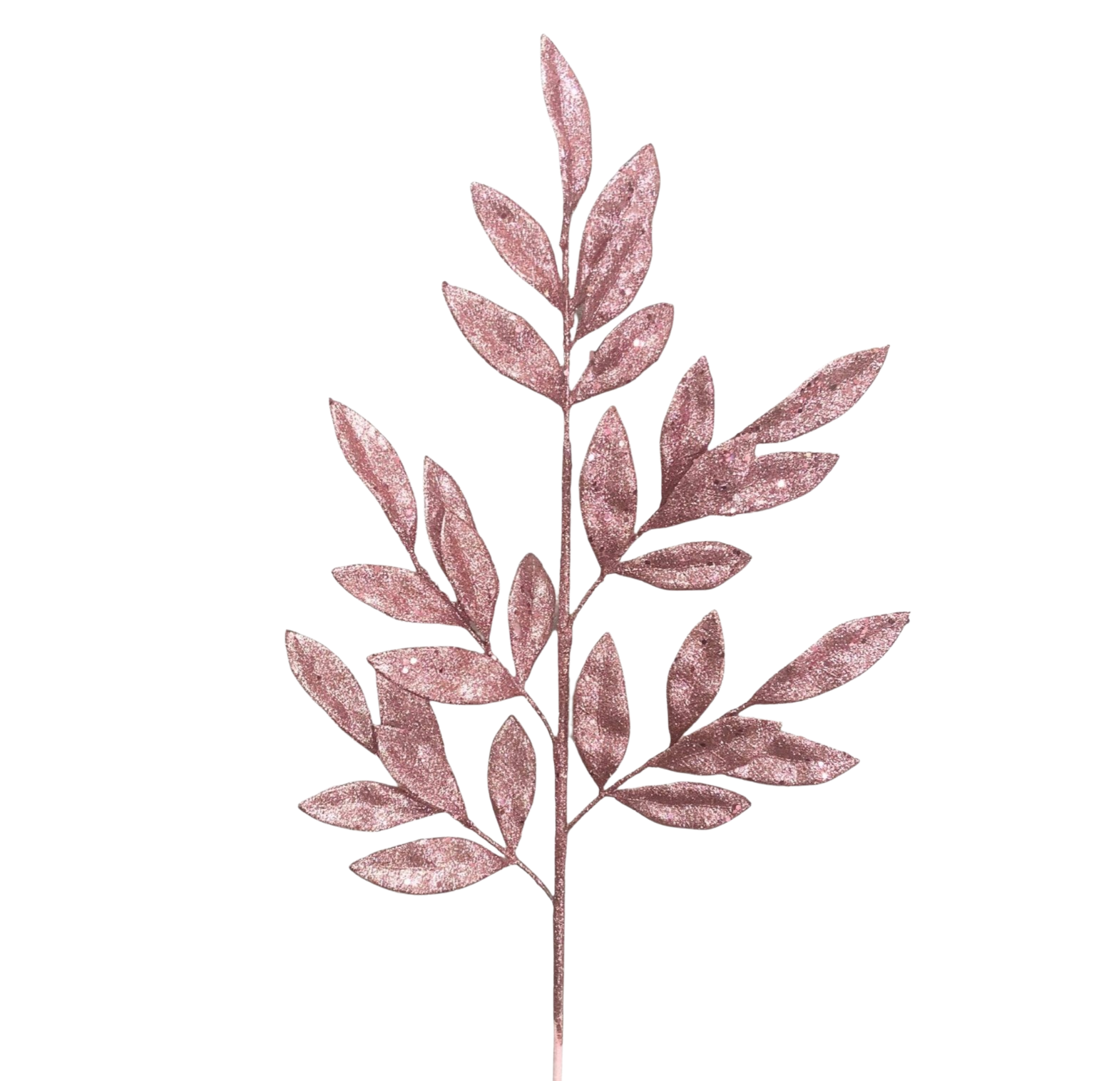 Pink Glitter Sweet Bay Leaf Spray - The Sandy Santa