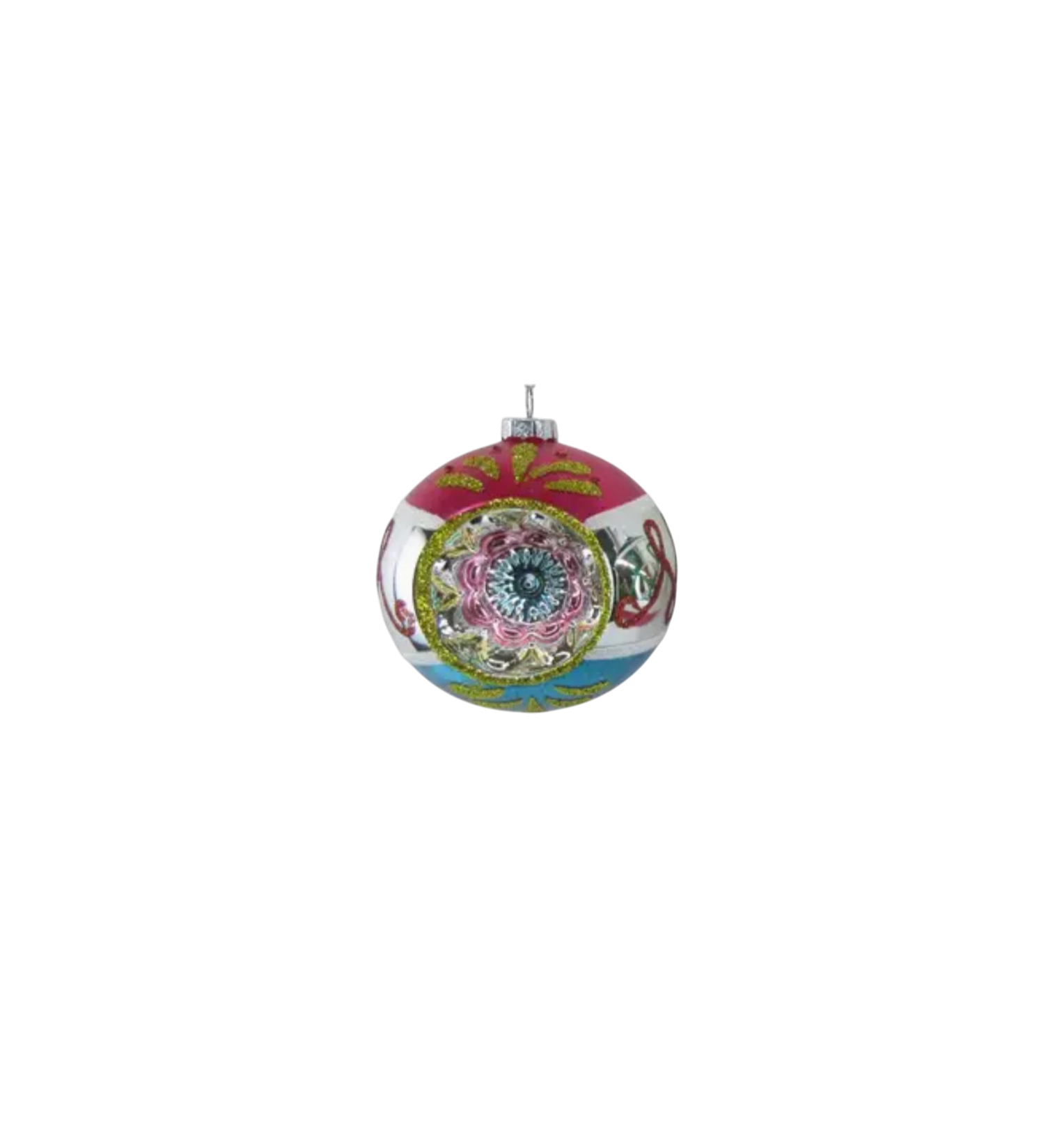 Pink/Blue Vintage Ball Orn - The Sandy Santa