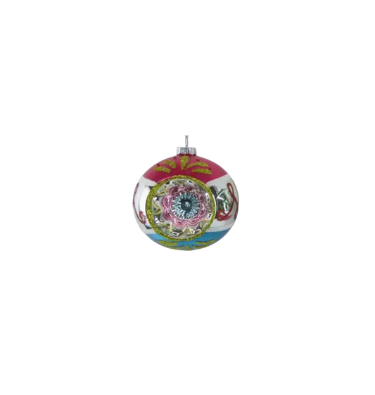 Pink/Blue Vintage Ball Orn - The Sandy Santa