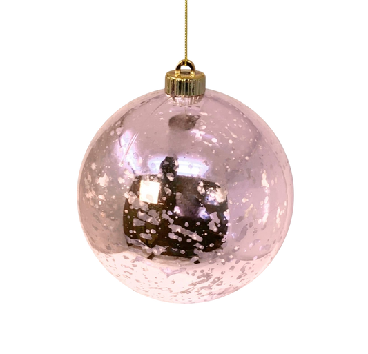 6" Pink Mercury Shiny Ball Ornament - The Sandy Santa