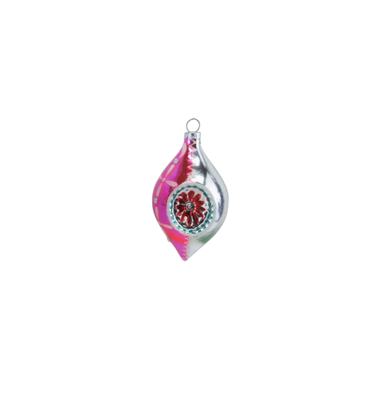 Pink/Silver Vintage Orn - The Sandy Santa
