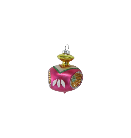 Pink Vintage SpinTop Orn - The Sandy Santa