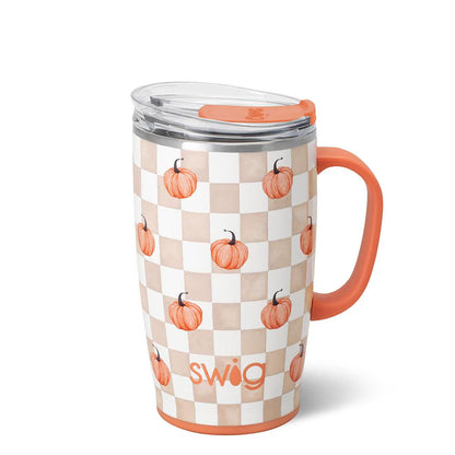18oz Pumpkin Check Travel Mug
