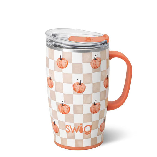 18oz Pumpkin Check Travel Mug