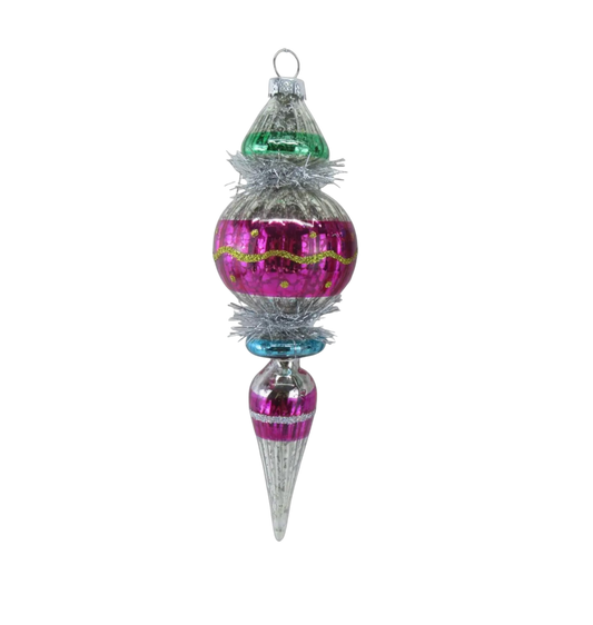 Purple Vintage Sphere Orn - The Sandy Santa