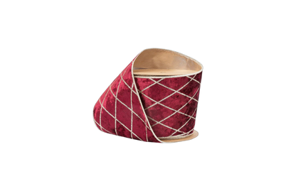 4" Wired Burgundy Velvet Ribbon