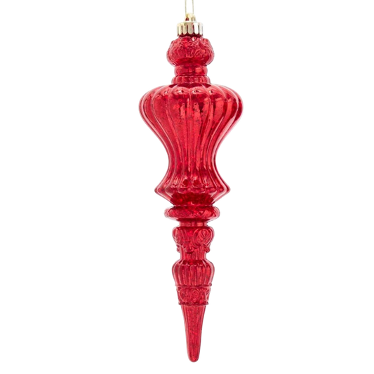 12" Red Finial - The Sandy Santa