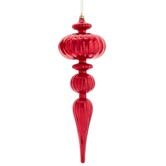 12" Red Finial - The Sandy Santa