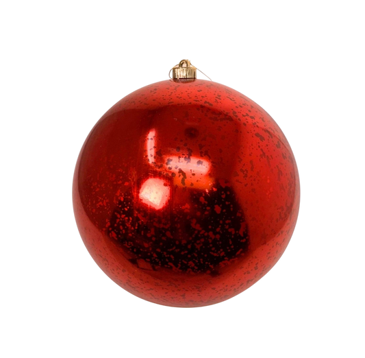 4" Red Mercury Shiny Ball Ornament - The Sandy Santa