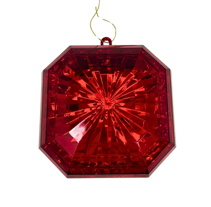 Red Square Diamond Ornament - The Sandy Santa