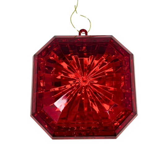 Red Square Diamond Ornament - The Sandy Santa