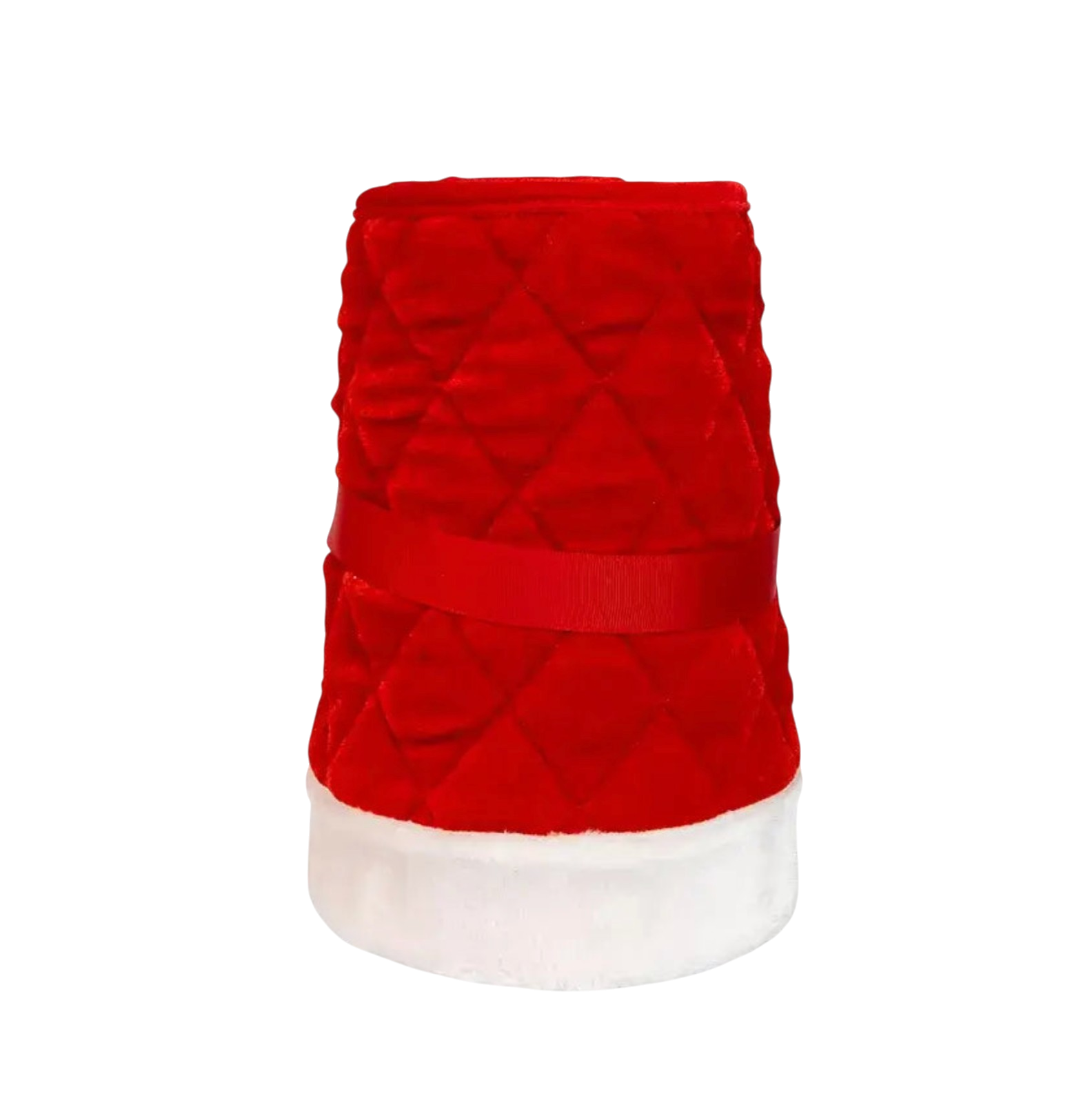 10 x 24" Red Velvet Tree Collar W/White Fur - The Sandy Santa