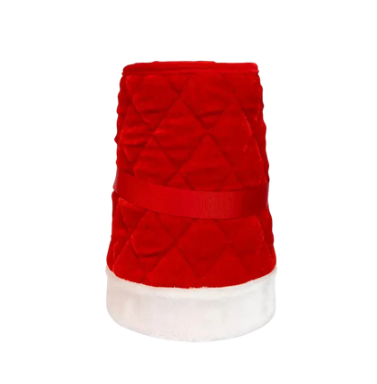 10 x 24" Red Velvet Tree Collar W/White Fur - The Sandy Santa