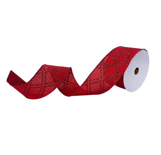 Glitz Dynamic Diamond Faux Linen Ribbon - The Sandy Santa