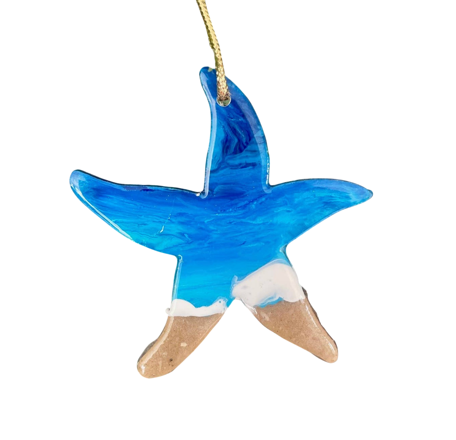 Starfish Beach Resin Art Christmas Ornament - The Sandy Santa