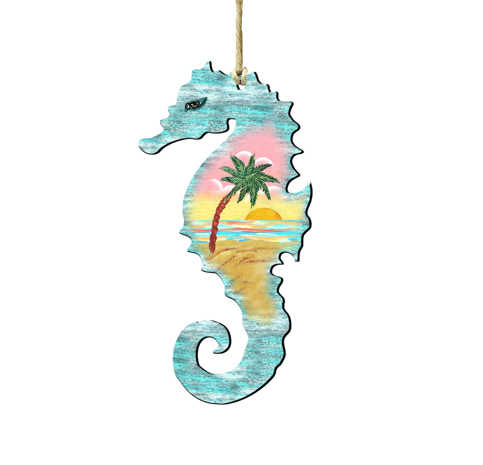 Seahorse Wooden Ornament - The Sandy Santa
