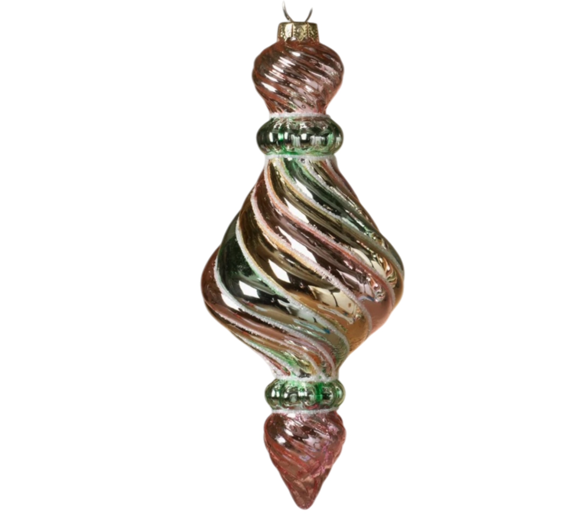 Iridescent Glass Icicle Orn -Small - The Sandy Santa