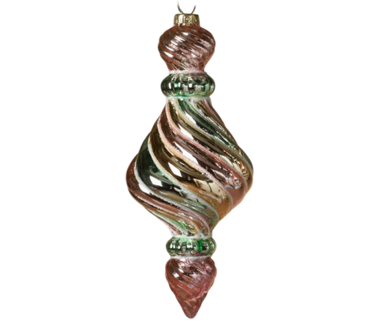 Iridescent Glass Icicle Orn -Small - The Sandy Santa