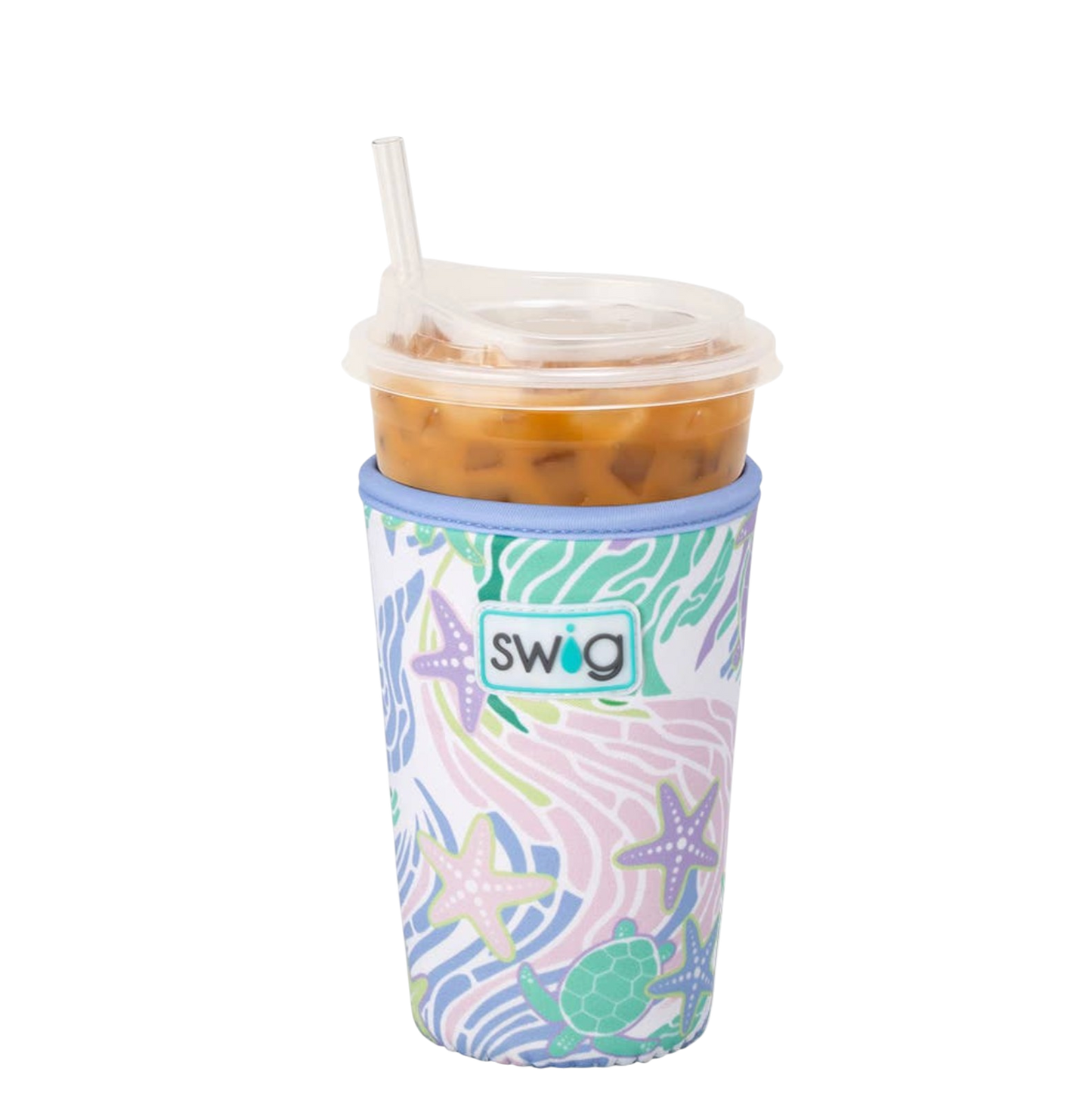 Sea Swirl Iced Cup Coolie (Medium) - The Sandy Santa