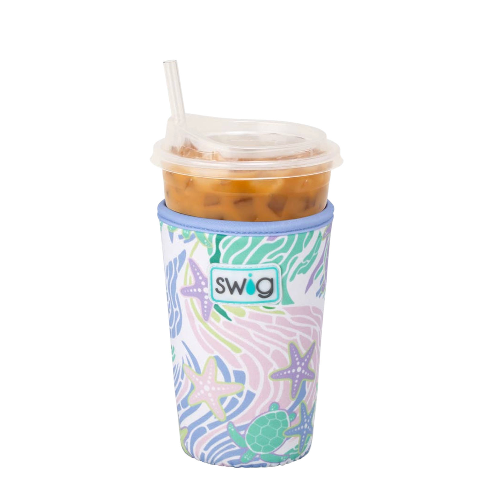 Sea Swirl Iced Cup Coolie (Medium) - The Sandy Santa